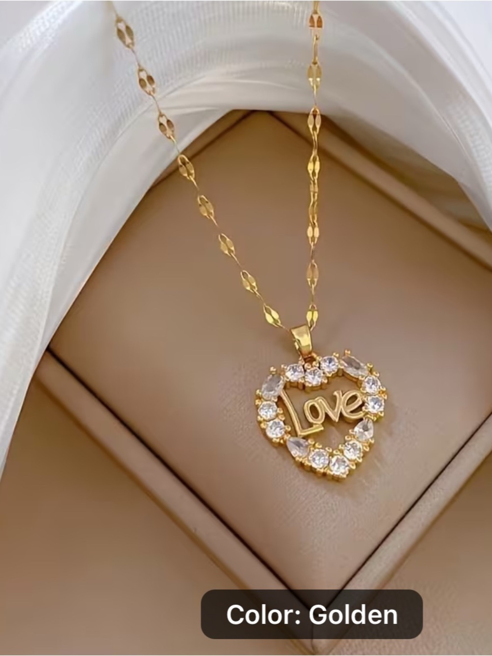 Gold Heart 'Love' Pendant Necklace - Women's Jewelry